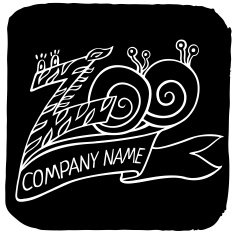 Zoo logo or label with ribbon and title 'Company name' N5
