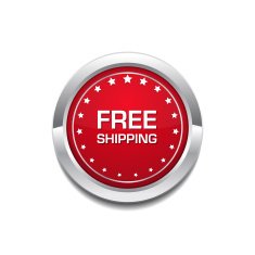 Free Shipping Glossy Shiny Circular Vector Button