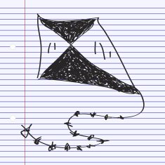 Simple doodle of a kite N3