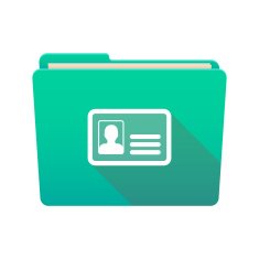 Folder icon with an id card