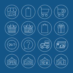 shopping icons set