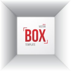 Photorealistic White Open Box Template Top View Mockup