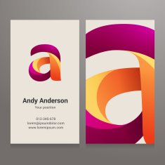 Modern letter A twisted Business card template