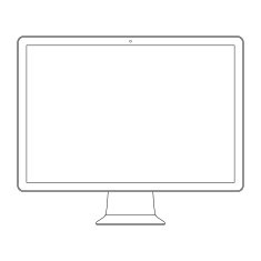 monitor outline icon symbol on the white background N2