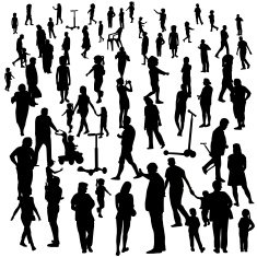 Set of People Children Adults Seniors Vector Illustration