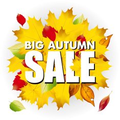 Seasonal big autumn sale business background with colored leafs on N2