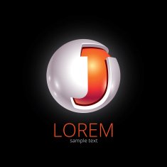 Abstract Vector Design Element - Metal J sphere logo template