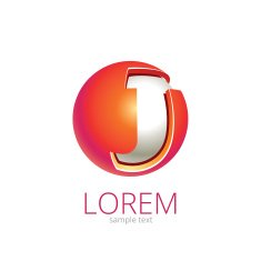 Abstract Vector Design Element - Metal J sphere logo template N2