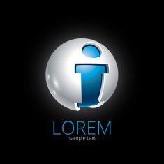 Abstract Vector Design Element - Metal I sphere logo template