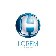 Abstract Vector Design Element - Metal H sphere logo template