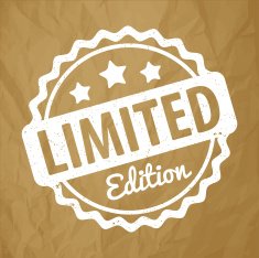 Limited Edition rubber stamp award vector white