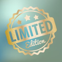 Limited Edition rubber stamp gold on a bokeh background