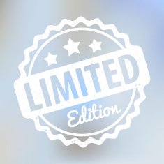 Limited Edition rubber stamp white on a bokeh background N2