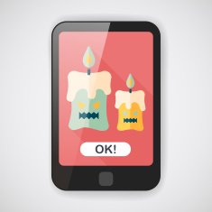 Halloween candle flat icon with long shadow eps10