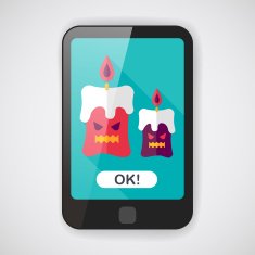 Halloween candle flat icon with long shadow eps10 N2
