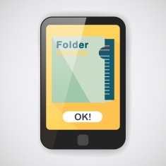 folder flat icon with long shadow eps10