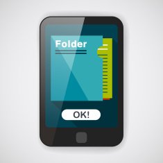 folder flat icon with long shadow eps10 N4