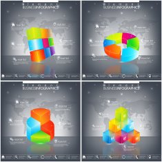 Vector template infographic Business concept with 4 - 9 options
