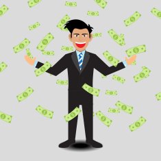 Businessman With Money Falling
