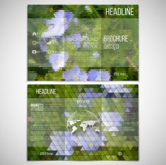 Vector set of tri-fold brochure design template on both N13