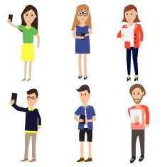 Business people with smartphone tablet