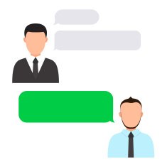 Vector modern business agents with bubble speech
