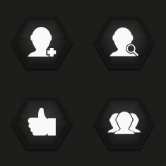Vector modern social network icons set