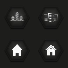 Vector modern real estate icons set