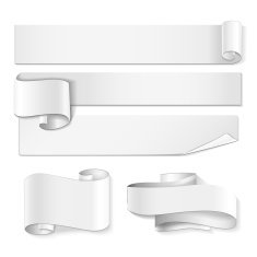 Realistic detailed curved white ribbon N2
