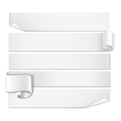 Realistic detailed curved white ribbon N3