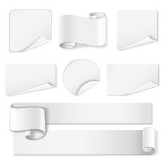 Realistic detailed curved white ribbon N4