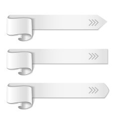 Realistic detailed curved white ribbon N5
