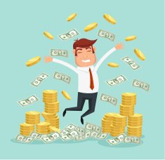 Wealthy businessman Vector flat illustration