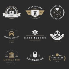 Retro Logotypes vector set Vintage graphics design elements N4