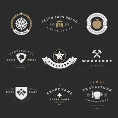 Retro Logotypes vector set Vintage graphics design elements N5