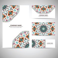 Business card template Vector illustration in native style