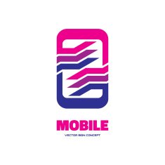 Mobile soft - vector sign concept illustration