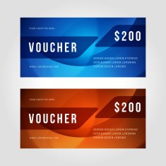 Voucher template abstract waves design vector
