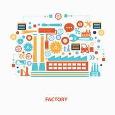 Factory concept design clean vector