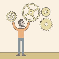 Man holding gears N3