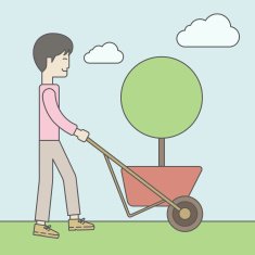 Man Pushing Cart N4