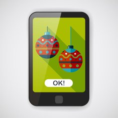 Christmas ball flat icon with long shadow eps10 N16