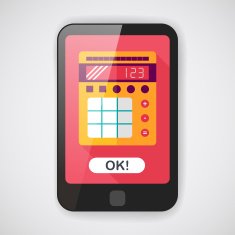 calculator flat icon with long shadow eps10 N6