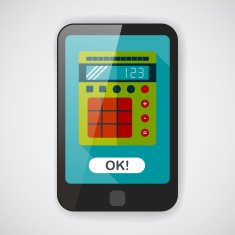 calculator flat icon with long shadow eps10 N8