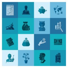 business and finance icon set N57