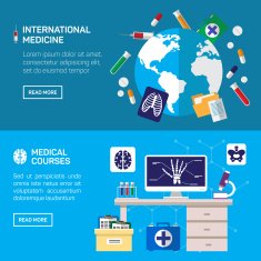 International medicine and medical courses horizontal banner