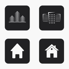 Vector modern real estate icons set N2