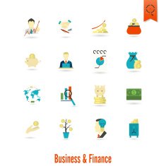 business and finance icon set N63