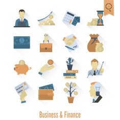 business and finance icon set N66
