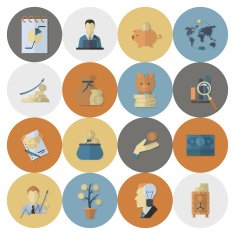 business and finance icon set N67